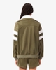 Áo Khoác Lacoste Chính hãng - Women's Oversized Pointelle Stripe Satin Sweatshirt - Màu Nâu | JapanSport SF5260-51-E9F