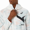 Áo Khoác Asics Chính Hãng - AIM Stretch Cross Graphic - Màu Trắng | JapanSport 2031E532-100