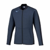 Áo Khoác Mizuno Chính Hãng - Track and Field Wear Mid-Layer Jacket Warm Stretch Slim Silhouette - Màu Xanh | JapanSport U2MCB503-pageant blue heathered