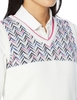 Áo Foot Joy Nữ Chính Hãng - FootJoy Women's Chevron Pattern V - Màu Trắng | Japansport 81190-FJW-F23-M01