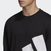 Áo Khoác Adidas Nam Chính Hãng - Essentials Brandlove French Terry Sweatshirt - Đen | JapanSport HE1781