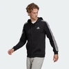 Áo Khoác Adidas Nam Chính Hãng - Essentials French Terry 3-Stripes Full-Zip Hoodie - Đen | JapanSport GK9032