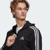 Áo Khoác Adidas Nam Chính Hãng - Essentials French Terry 3-Stripes Full-Zip Hoodie - Đen | JapanSport GK9032
