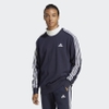 Áo Khoác Adidas Nam Chính Hãng - Essentials French Terry 3-Stripes Sweatshirt - Navy | JapanSport  IC9318