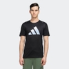 Áo Phông Adidas Nam Chính Hãng - Logo 3 Bar Run Icons - Đen | JapanSport HR3243