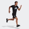 Áo Phông Adidas Nam Chính Hãng - Logo 3 Bar Run Icons - Đen | JapanSport HR3243