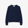 Áo Phông Lacoste nữ Chính hãng - Seamless Knit V Neck Sweater - Màu Navy | JapanSport AF3964-51-116