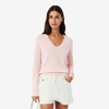 Áo Phông Lacoste nữ Chính hãng - Seamless Knit V Neck Sweater - Màu Hồng | JapanSport AF3964-51-ADY