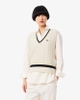 Áo Phông Lacoste nữ Chính hãng - Cable Knit Wool Sweater Vest - Màu Be | JapanSport AF4005-51-XFJ