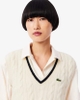 Áo Phông Lacoste nữ Chính hãng - Cable Knit Wool Sweater Vest - Màu Be | JapanSport AF4005-51-XFJ