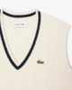 Áo Phông Lacoste nữ Chính hãng - Cable Knit Wool Sweater Vest - Màu Be | JapanSport AF4005-51-XFJ
