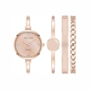 Set Đồng hồ Anne Klein Nữ Chính hãng - Bangle Watch and Bracelet Set - AK/5142BHST - Màu vàng hồng | JapanSport