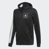 Áo Khoác Adidas Chính Hãng - 3-STRIPES PIQUÉ HOODIE - Đen | JapanSport FL3607