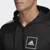 Áo Khoác Adidas Chính Hãng - 3-STRIPES PIQUÉ HOODIE - Đen | JapanSport FL3607