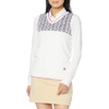 Áo Foot Joy Nữ Chính Hãng - FootJoy Women's Chevron Pattern V - Màu Trắng | Japansport 81190-FJW-F23-M01