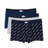 Quần Boxer Lacoste Chính hãng - Lacoste Men's Stretch Cotton Trunks 3-Pack - Màu Navy/Xanh/Xám | JapanSport 5H1774-51-BCK