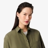 Áo Sơ Mi Lacoste Chính Hãng - Lacoste Women's Loose Fit Cotton Poplin Shirt - Màu Xanh | JapanSport CF0215-51-E9F