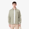 Áo Sơ Mi Lacoste Chính Hãng - Regular Fit Stretch Plaid Shirt - Màu Green | JapanSport CH1343-51-CI8