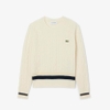 Áo len Lacoste nữ Chính hãng - Cable Knit Wool Sweater - Màu Kem  | JapanSport AF4159-51-XFJ