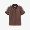 Áo Polo Lacoste nữ Chính hãng - Ôm Dáng - Họa Tiết Monogram Chất Vải Jacquard - Màu nâu | JapanSport DF3364-51-9I4
