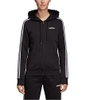 Áo Khoác Adidas Chính Hãng - ESSENTIALS 3-STRIPES FLEECE HOODIE - Đen | JapanSport DP2412