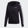 Áo Khoác Adidas Chính Hãng - ESSENTIALS 3-STRIPES FLEECE HOODIE - Đen | JapanSport DP2412