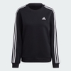 Áo Adidas Nữ Chính hãng - Essentials 3-Stripes Fleece Sweatshirt - Đen | JapanSport HZ5744