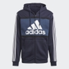 Áo Adidas Chính Hãng - ESSENTIALS COLORBLOCK LOGO HOODIE - Xanh/Đen | JapanSport GP4312