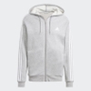 Áo Khoác Adidas Chính Hãng - Essentials Fleece 3-Stripes Full-Zip Hoodie - Xám | JapanSport IJ6479