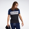 Áo Phông Reebok Nam Chính Hãng - Training Essentials Linear Logo Tee - Black/Blue | JapanSport - FK6124