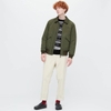 Áo Khoác Uniqlo Chính hãng - Padded short Blouson Nam - Màu 57 Olive | JapanSport 311-452493