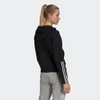 Áo Khoác Adidas Nữ Chính Hãng - ESSENTIALS LOOSE-CUT 3-STRIPES FULL-ZIP HOODIE - Đen | JapanSport GS1380