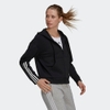 Áo Khoác Adidas Nữ Chính Hãng - ESSENTIALS LOOSE-CUT 3-STRIPES FULL-ZIP HOODIE - Đen | JapanSport GS1380