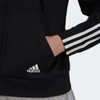 Áo Khoác Adidas Nữ Chính Hãng - ESSENTIALS LOOSE-CUT 3-STRIPES FULL-ZIP HOODIE - Đen | JapanSport GS1380