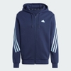 Áo Khoác Adidas Chính Hãng - Future Icons 3-Stripes Zipper Hoodie - Xanh | JapanSport IJ8879
