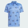 Áo Polo Adidas Nam Chính Hãng - Allover-Print Golf Polo Shirt - Màu Xanh | JapanSport HR8000
