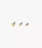 Bông tai FOSSIL Chính hãng - Sutton All Stacked Up Gold-Tone Brass Heart Earring Set - JA7277Set | JapanSport