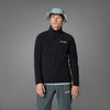 Áo Khoác Adidas Nam Chính Hãng - Multi Essentials 1/2 Zip Fleece Jacket - Đen | JapanSport JP0783