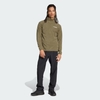 Áo Khoác Adidas Nam Chính Hãng - Essentials 1/2 Zip Fleece - Màu Olive | JapanSport JP0784