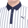 Áo Polo Golf Puma chính hãng - Stretch Canoctopus Stripe AOP Polo - Màu trắng | JapanSport 627604-04