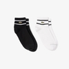Set Tất Lacoste Chính Hãng - Unisex 2-Pack Striped Socks - Màu Đen Trắng | JapanSport RA2932-51-258
