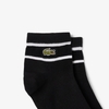 Set Tất Lacoste Chính Hãng - Unisex 2-Pack Striped Socks - Màu Đen Trắng | JapanSport RA2932-51-258