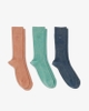 Set Tất Lacoste Chính Hãng - Unisex 3-Pack Ribbed Cotton Socks -Màu Navy/Xanh/Nâu | JapanSport RA9314-51-CRI