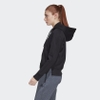 Áo khoác nữ Adidas Chính hãng - Ribbed Hoodie - Black | JapanSport FI6712
