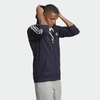 Áo Khoác Adidas Chính Hãng - Essentials Fleece 3-Stripes Full-Zip Hoodie - Màu Xanh | JapanSport GK9053