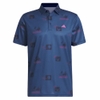 Áo Polo Adidas Nam Chính Hãng - Allover-Print Golf Polo Shirt - Màu Xanh | JapanSport HS7577