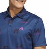 Áo Polo Adidas Nam Chính Hãng - Allover-Print Golf Polo Shirt - Màu Xanh | JapanSport HS7577