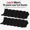 Set 12 đôi tất Levi's Chính Hãng - Vớ cổ thấp, không lộ cổ chân - Màu Đen  | JapanSport 701234320-001-803
