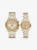 Set Đồng hồ Michael Kors Chính hãng - Lennox His and Hers Pavé Two-Tone - Màu vàng | JapanSport MK7503SET