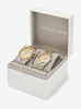 Set Đồng hồ Michael Kors Chính hãng - Lennox His and Hers Pavé Two-Tone - Màu vàng | JapanSport MK7503SET